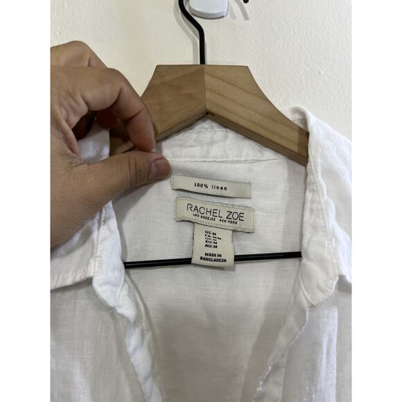 Linen Button Up Top M Minimalist Coastal Resort Palm Rustic Boxy Lagom Beach Air - Picture 5 of 14